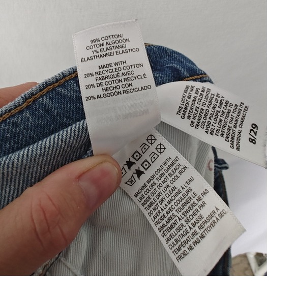 Lucky Brand Shorts Denim Jean Cutoff High Rise Mom Button Fly 8 29‎ Cotton Blend - Picture 10 of 10